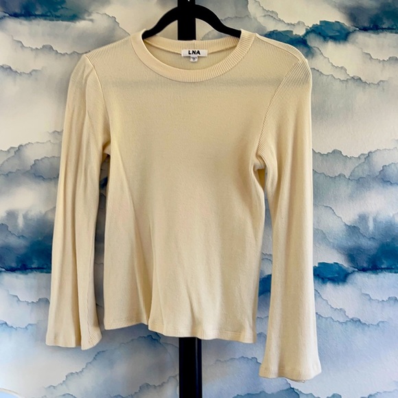 LNA off-white thermal top with exposed elbow detail - XS - Picture 2 of 6